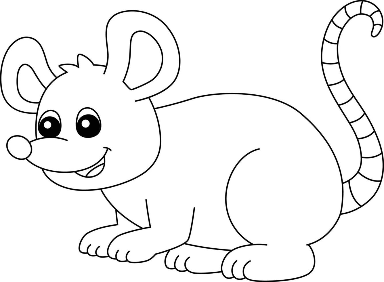 Mouse Coloring Page Isolated for Kids vector