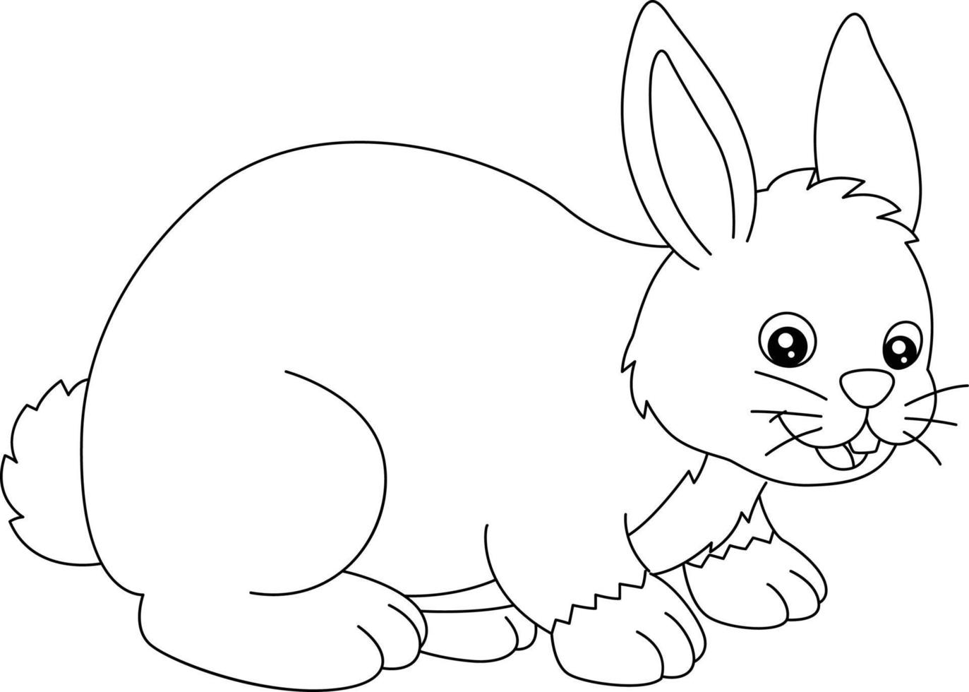 Rabbit Coloring Page Isolated for Kids vector