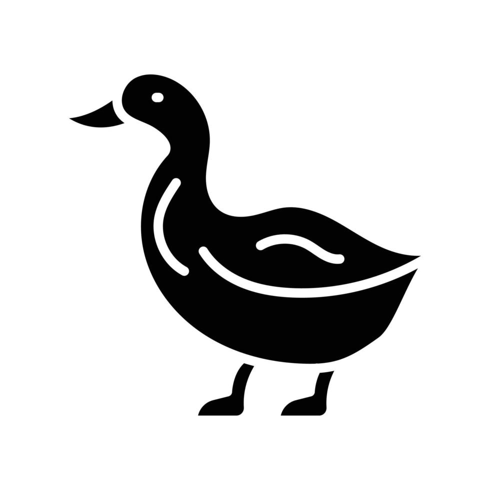 Duck Glyph Icon Animal Vector