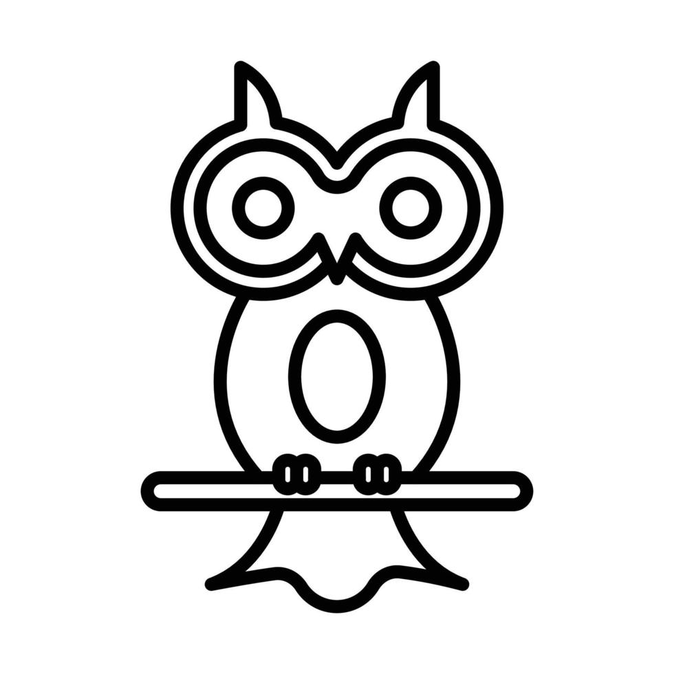Owl Outline Icon Animal Vector
