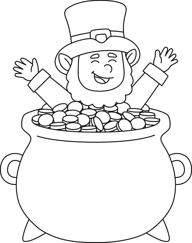 St. Patricks Day Leprechaun Coloring Page for Kids vector