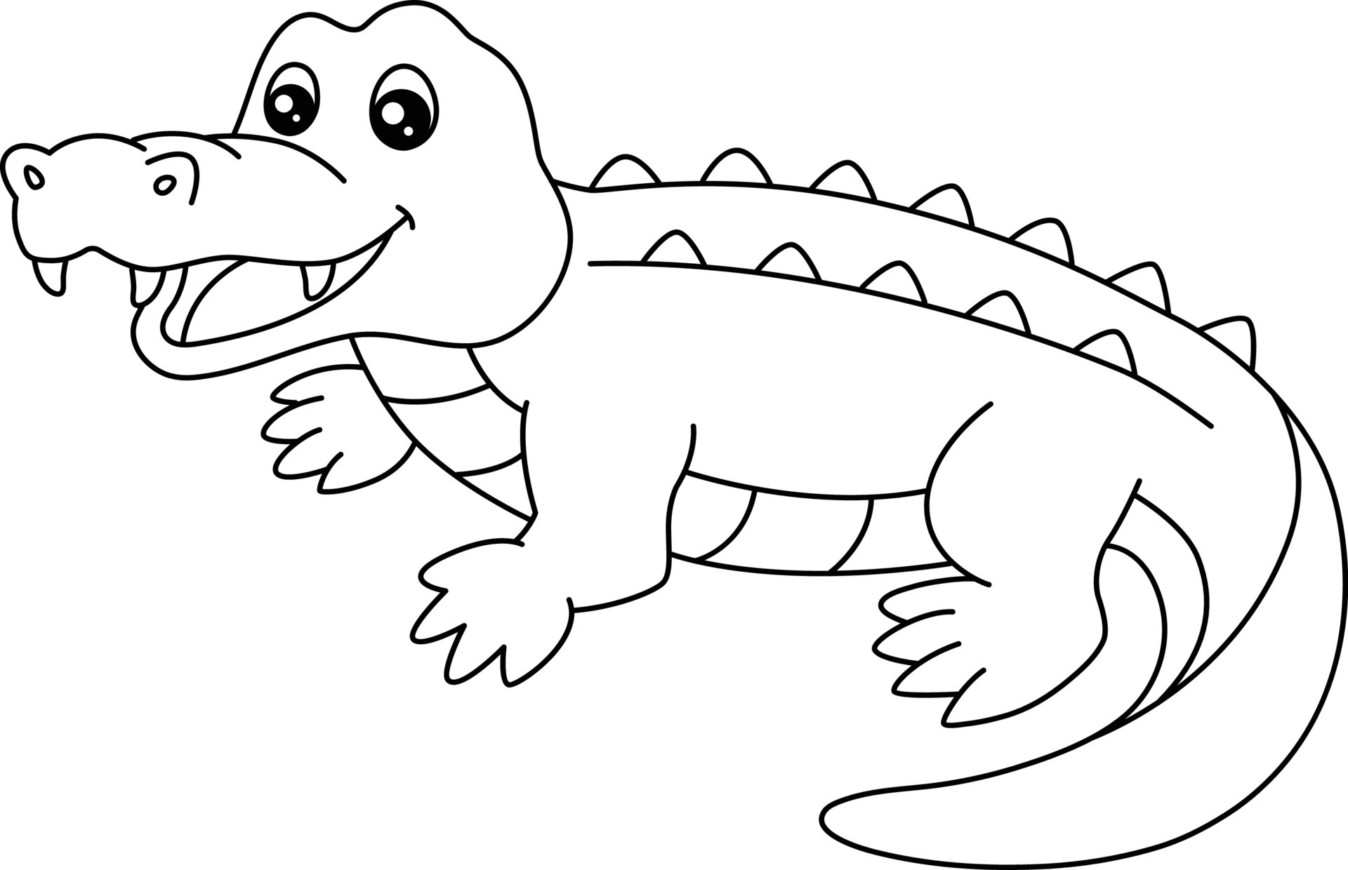 Crocodile Coloring Book Vector Art, Icons, and Graphics for Free Download