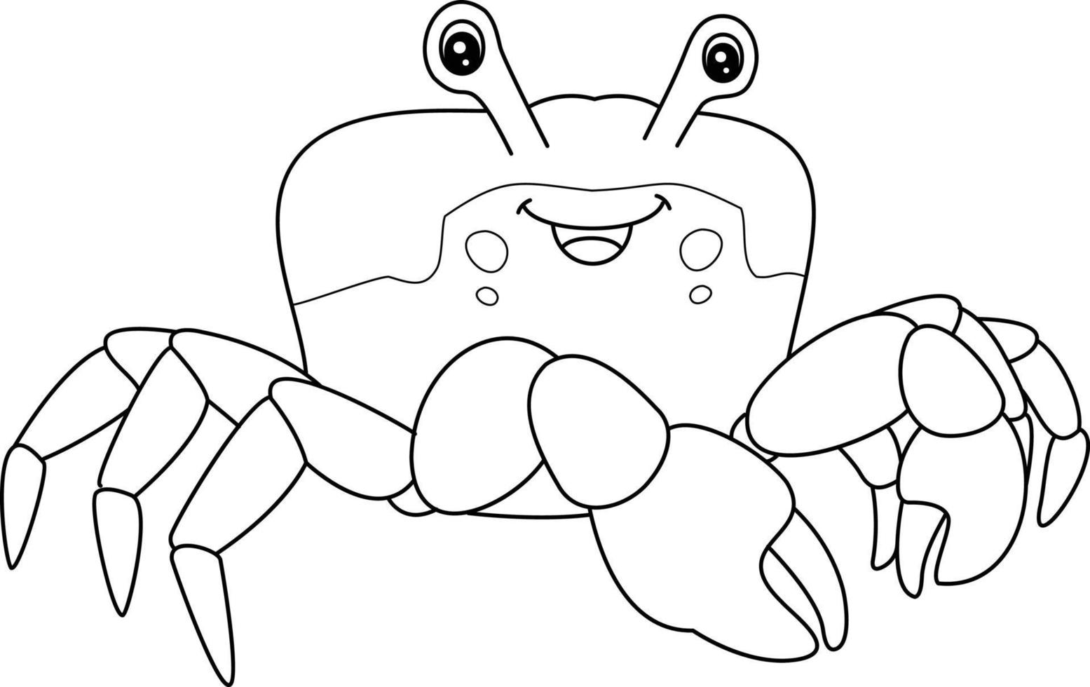 Red Jamaican Crab Coloring Isolated Page for Kids vector