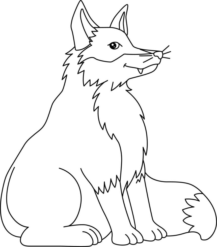 Fox Coloring Page Isolated for Kids vector