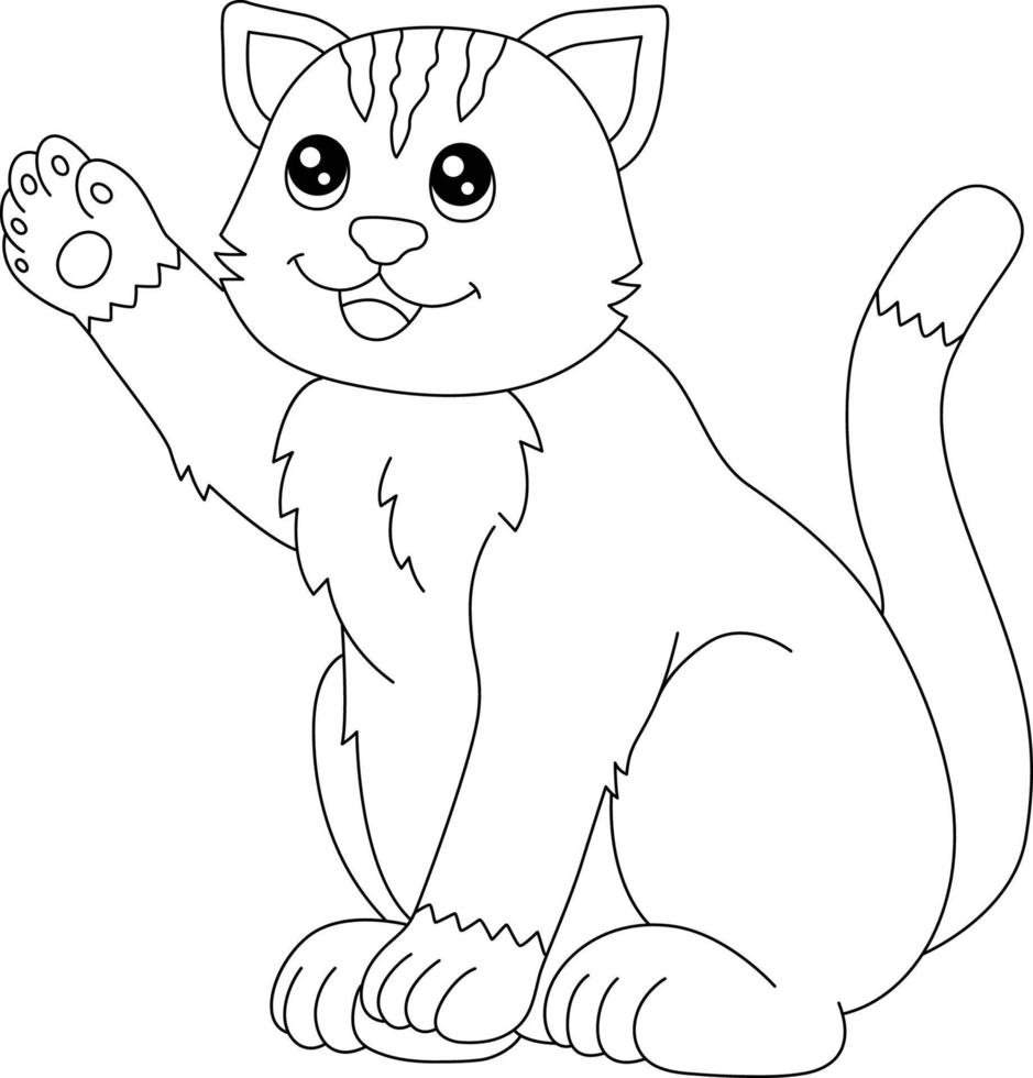 gato para colorear página aislada para niños vector