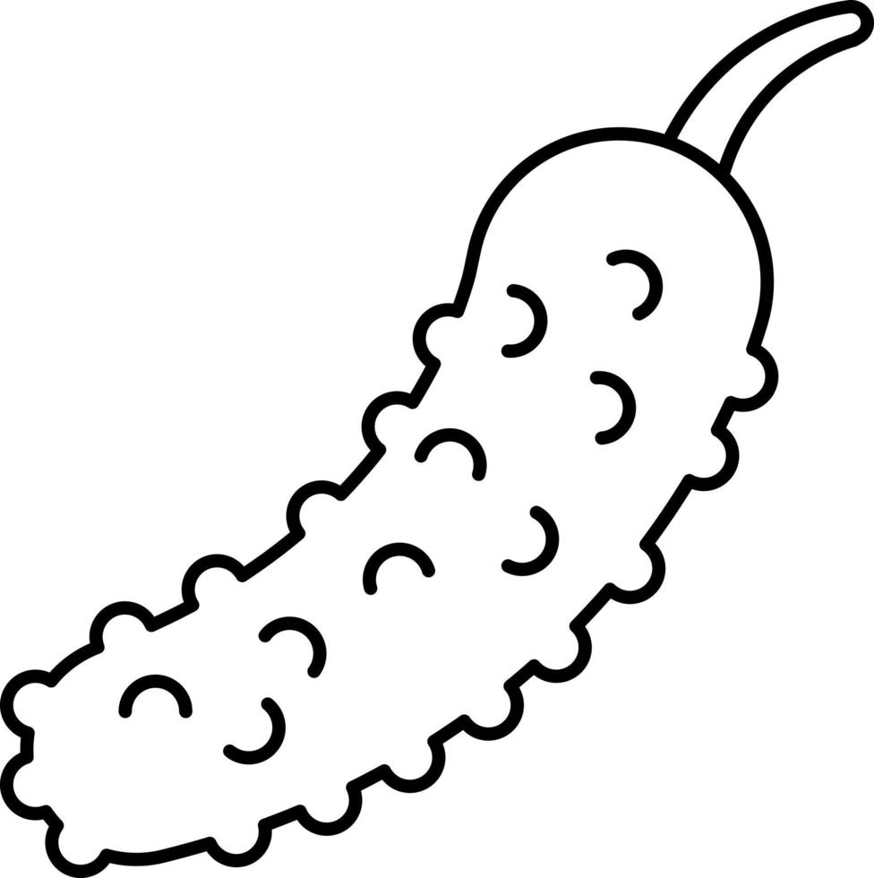 Cucumber Outline Icon Vegetable Vector