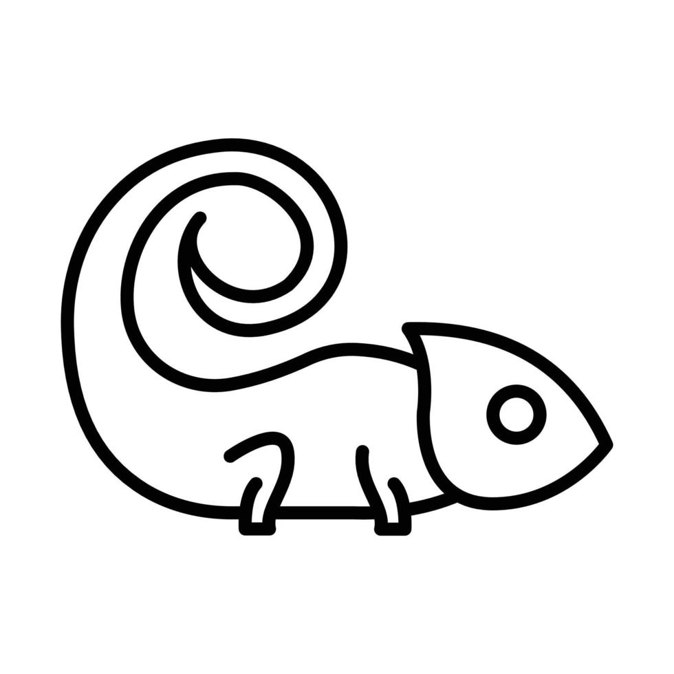 Chameleon Outline Icon Animal Vector