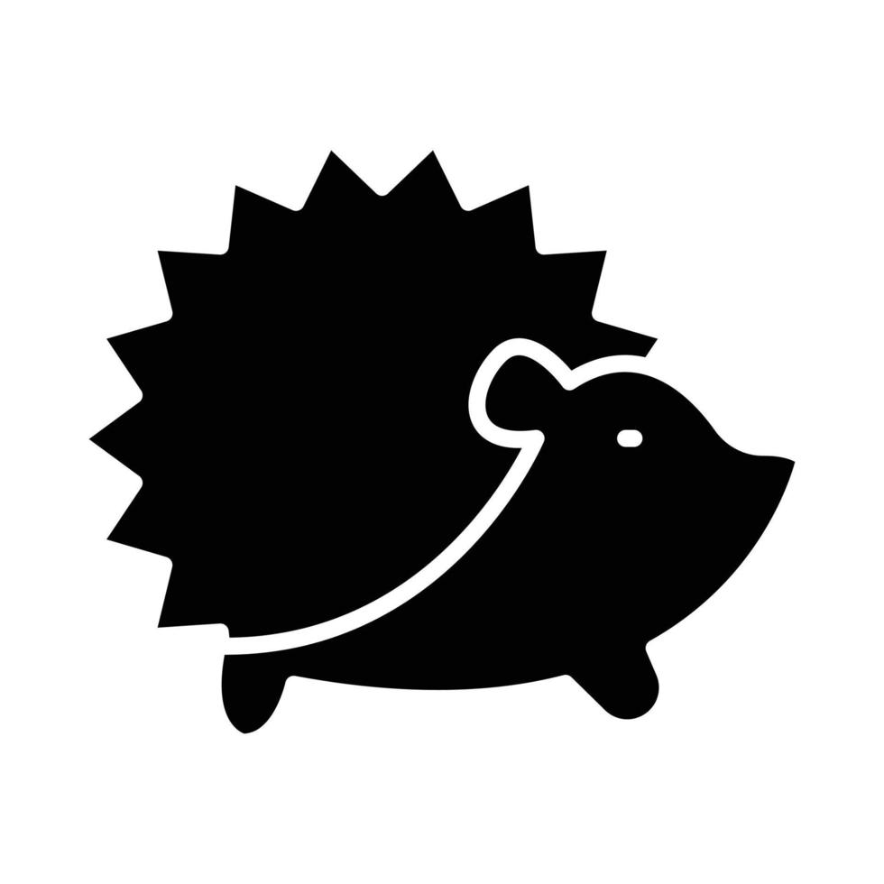 Hedgehog Glyph Icon Animal Vector