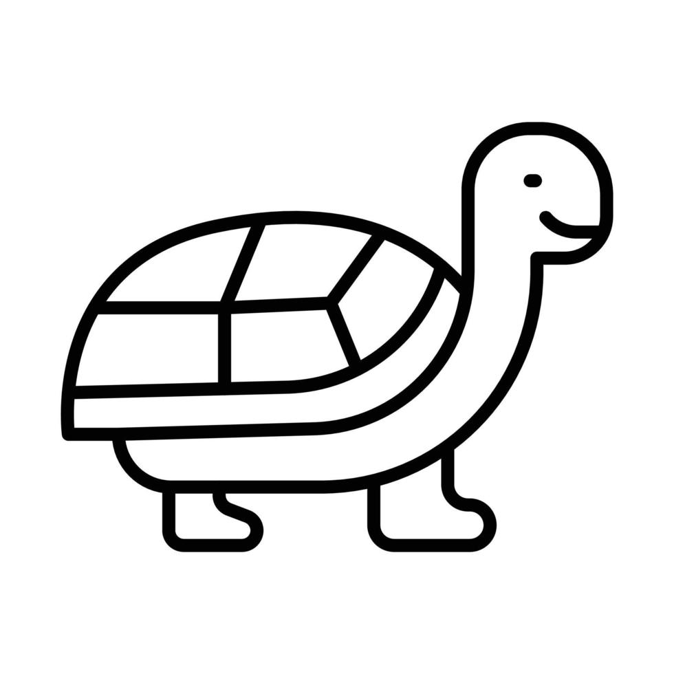 Turtle Outline Icon Animal Vector