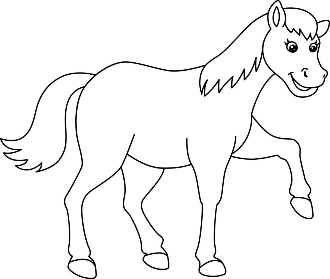 Horse Coloring Page Isolated for Kids vector