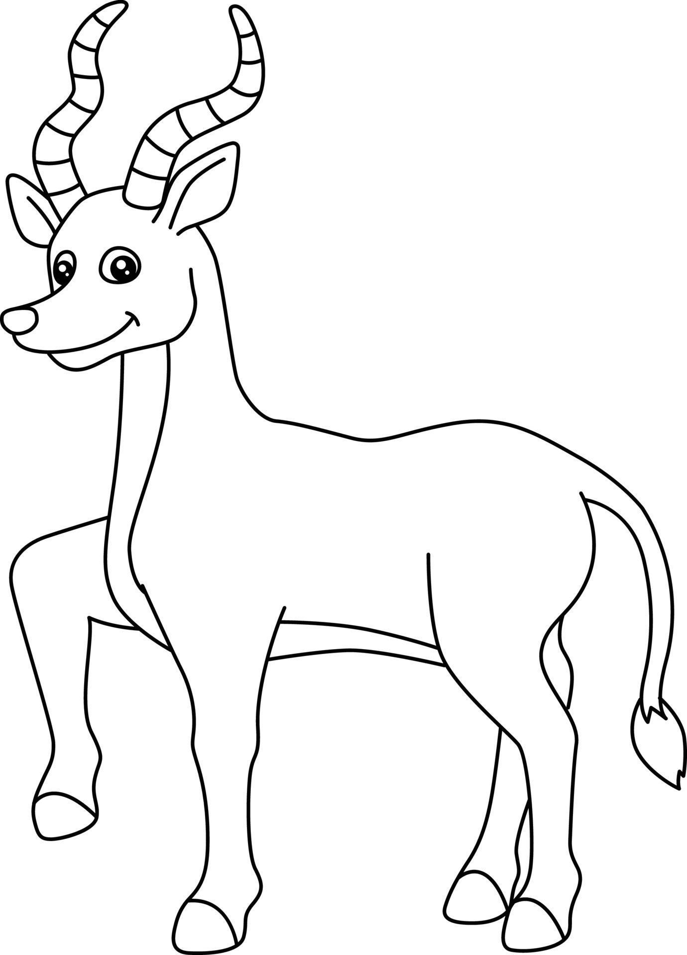 Antelope Coloring Page Isolated for Kids 5163075 Vector Art at Vecteezy