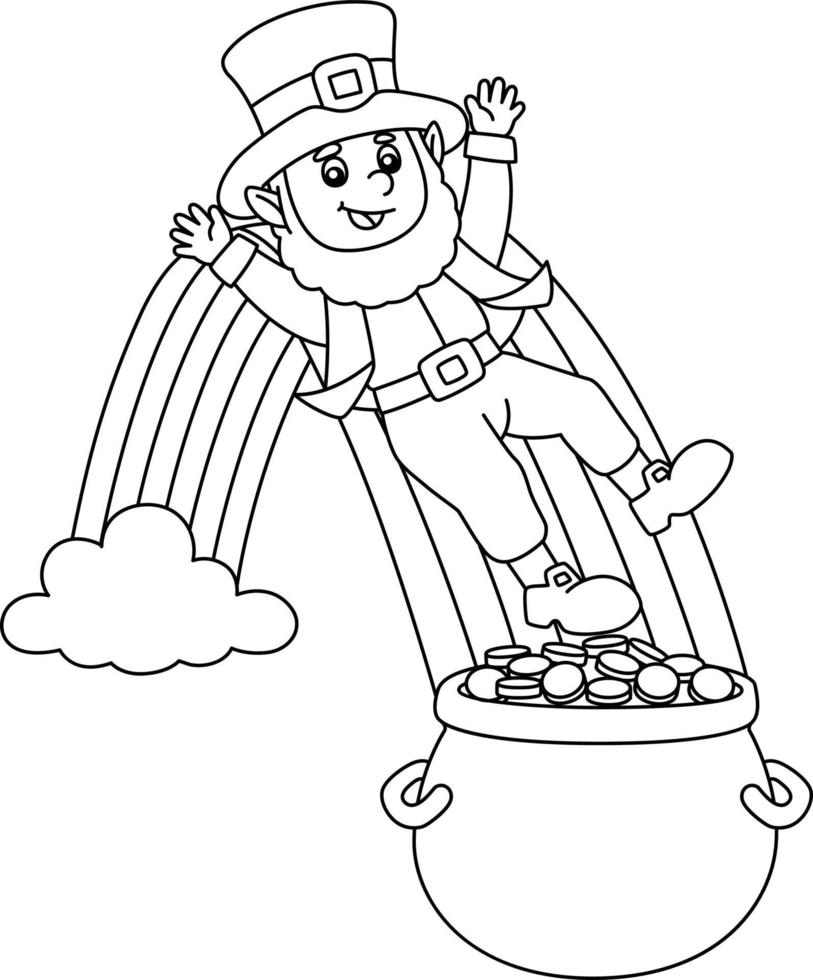 S t. patricks day leprechaun página para colorear para niños vector