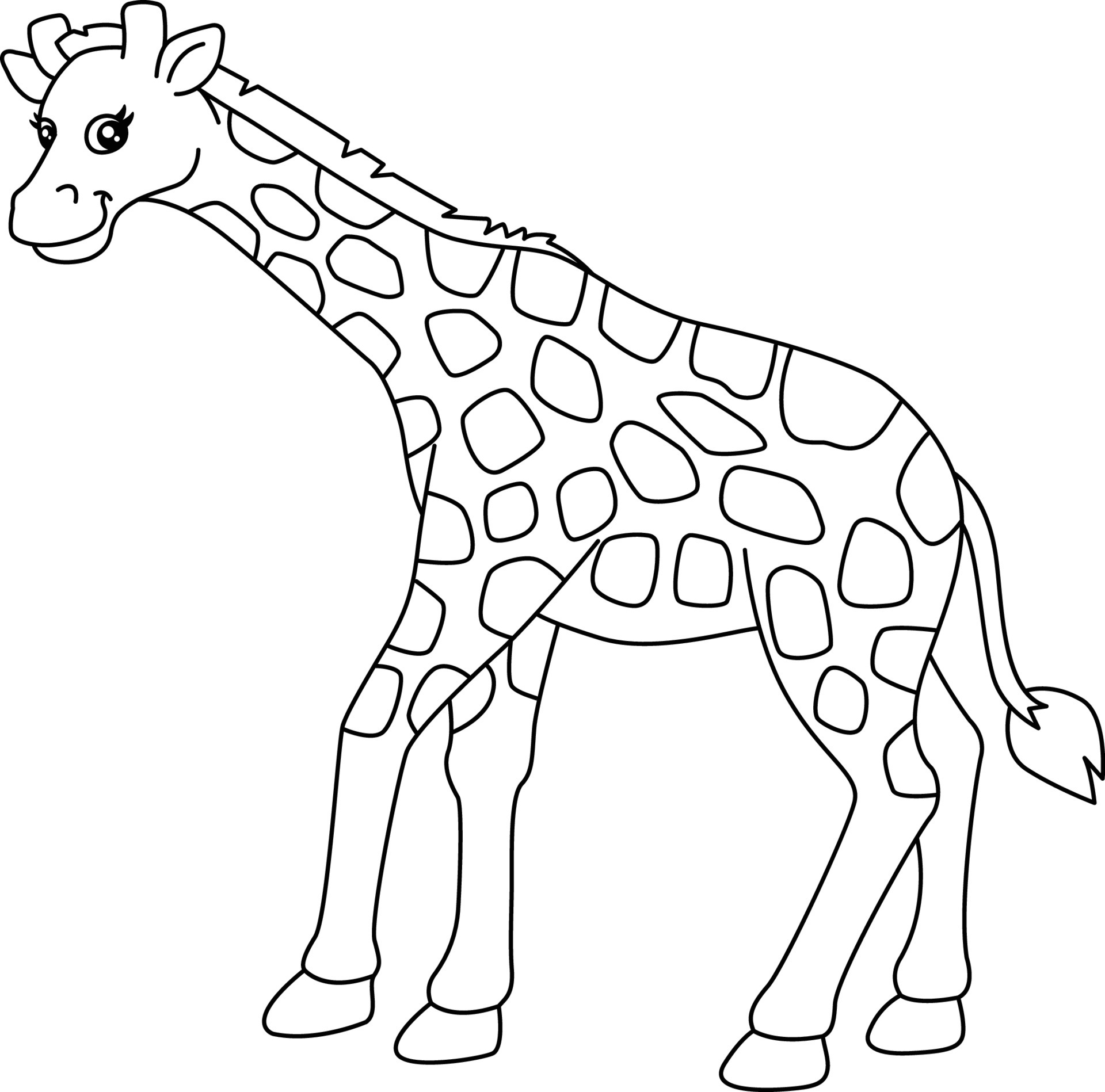 Giraffe Coloring Book Vector Art, Icons, and Graphics for Free ...