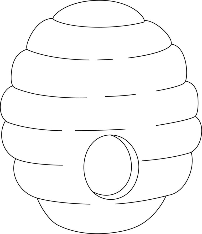 Beehive Coloring Isolated Page for Kids vector