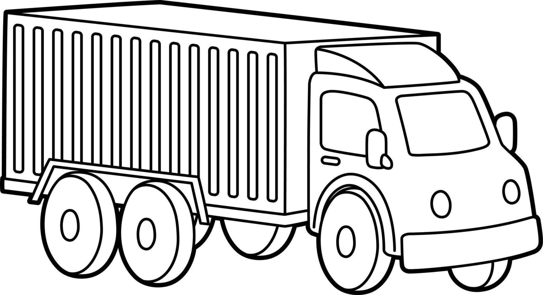 Truck Coloring Page Isolated for Kids vector