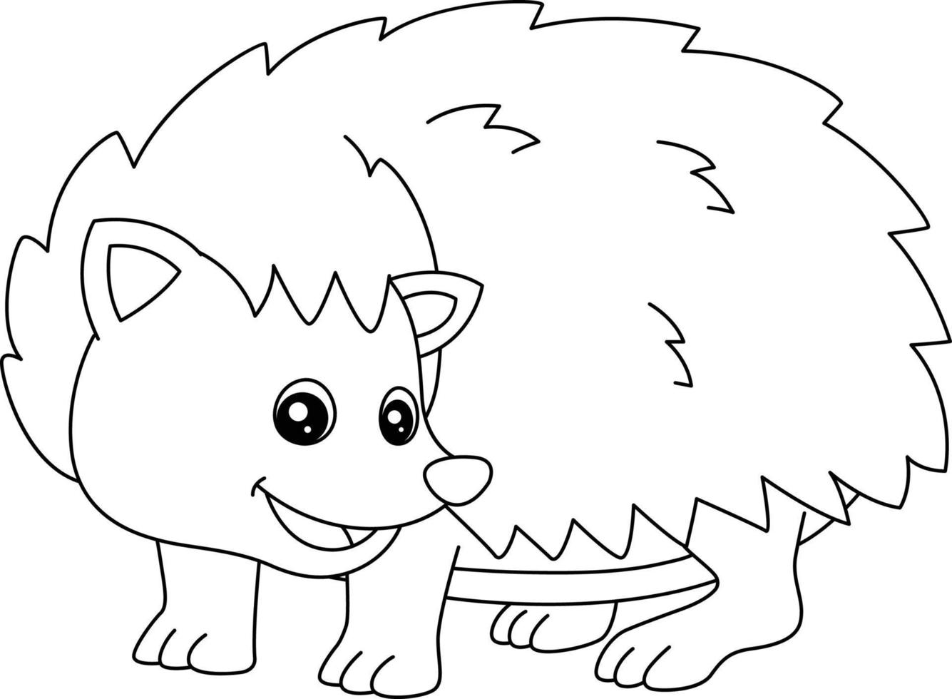 Hedgehog Coloring Page Isolated for Kids vector