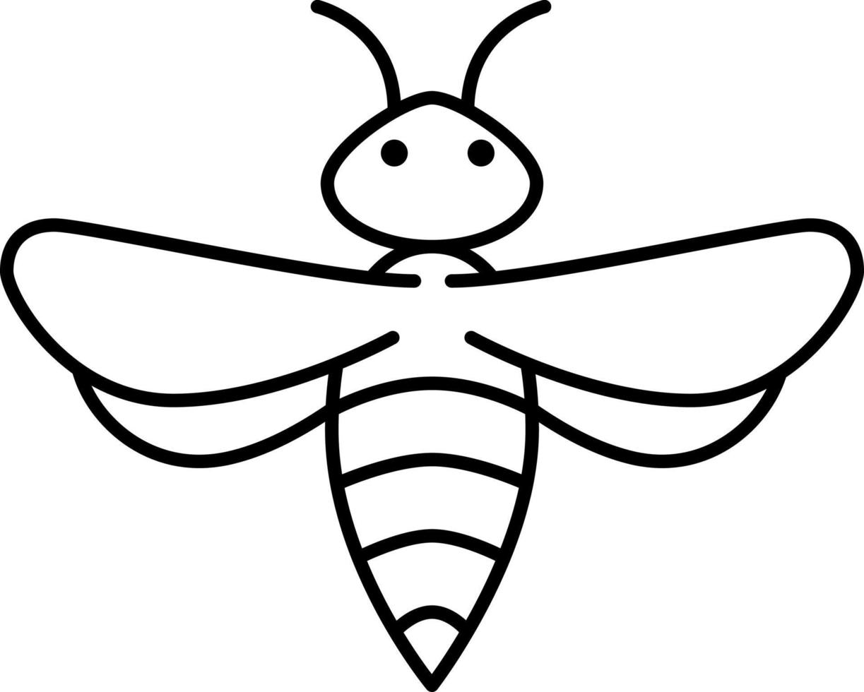 Bee Insect Outline Icon Vector