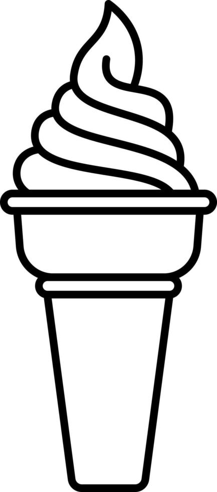 vector de icono de contorno de cono de helado