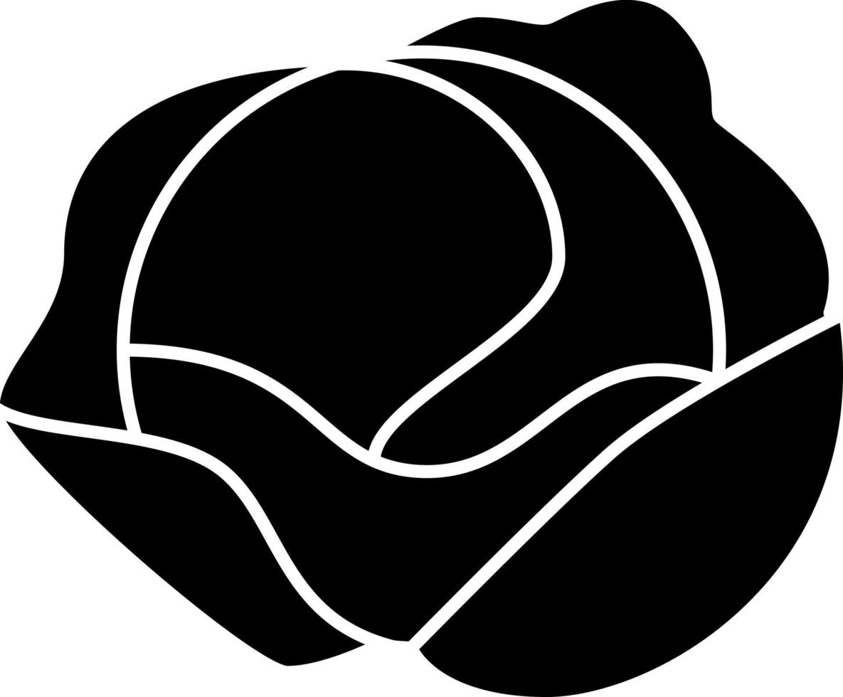 Iceberg Lettuce Glyph Icon Vector