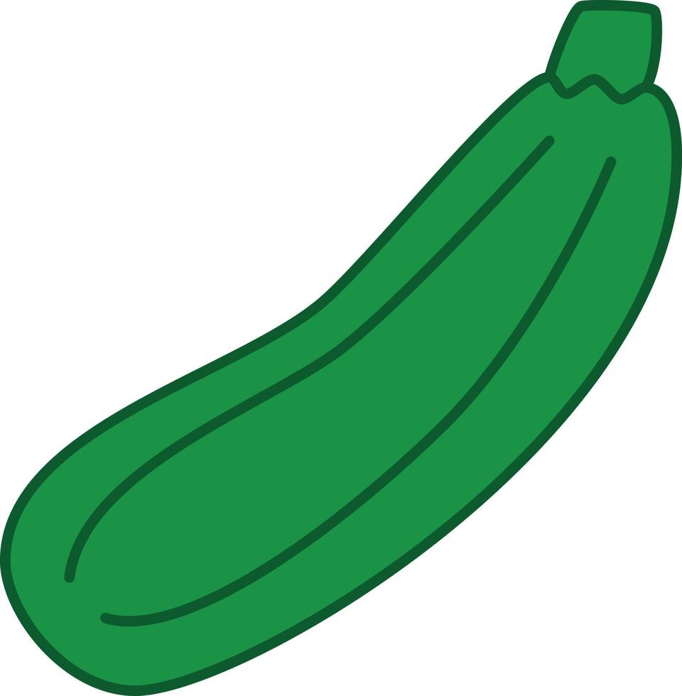 Zucchini Filled Outline Icon Vegetable Vector