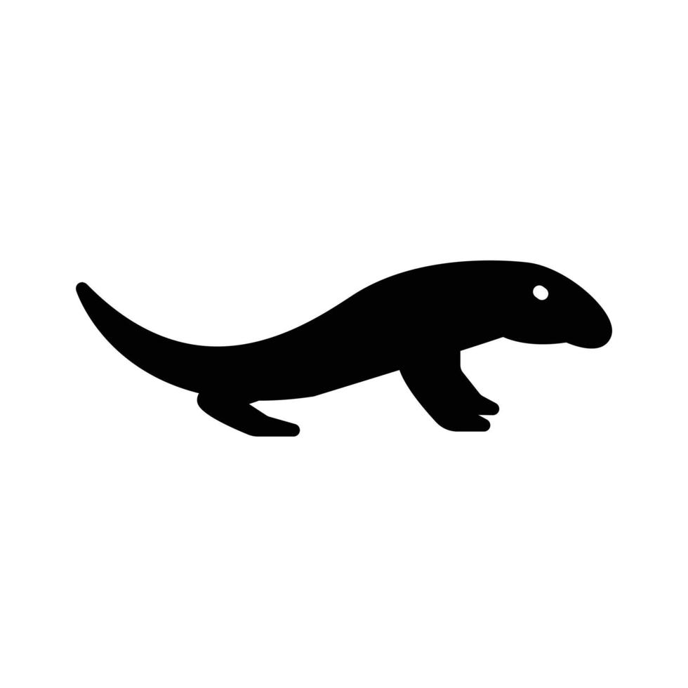 vector animal de icono de glifo de gecko crestado