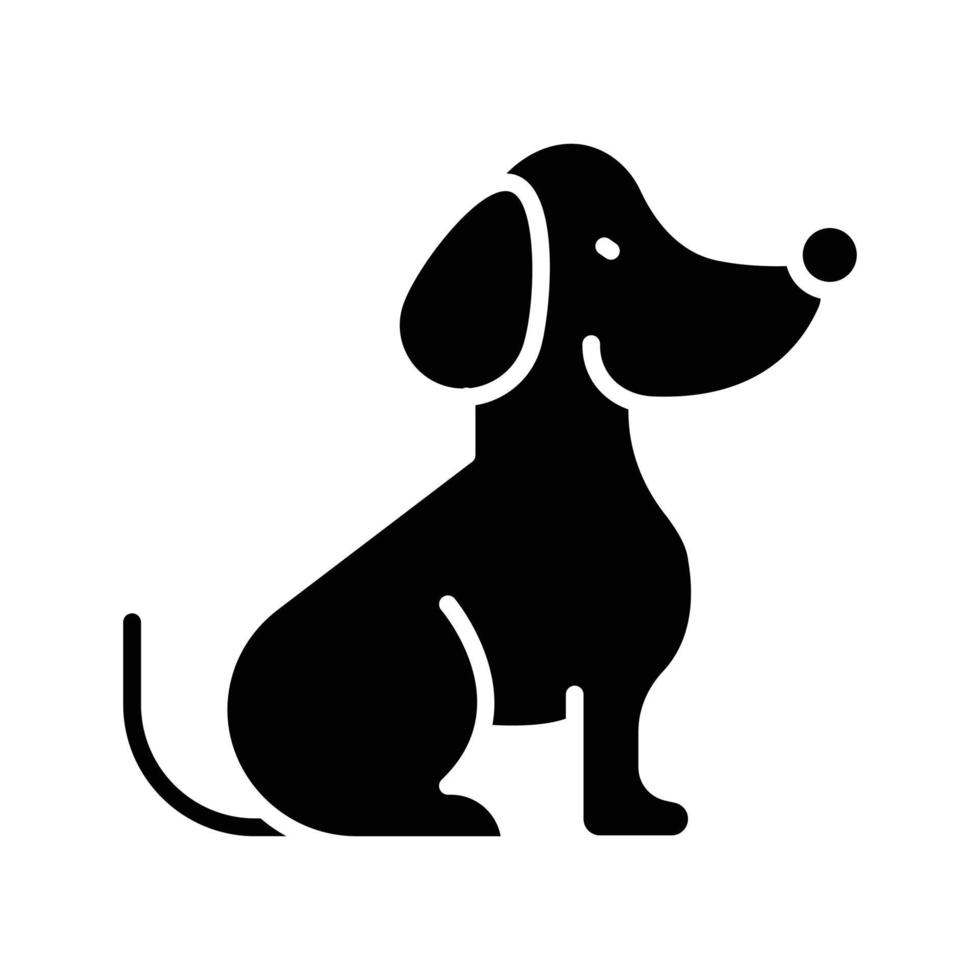 perro glifo icono animal vector