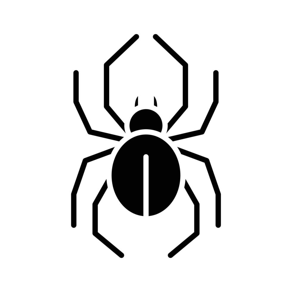 Spider Glyph Icon Animal Vector