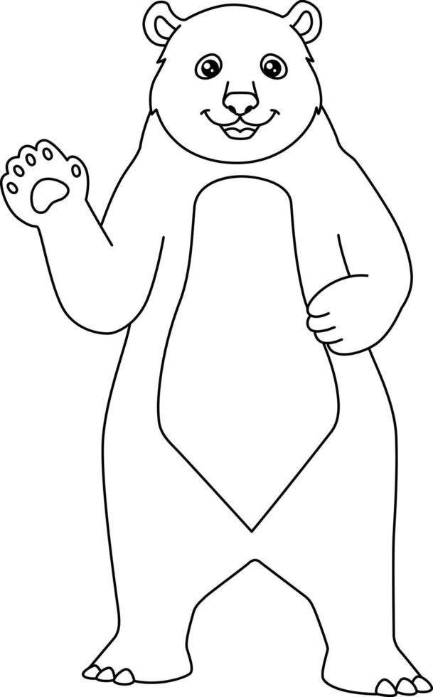 Bear Coloring Page Isolated for Kids vector