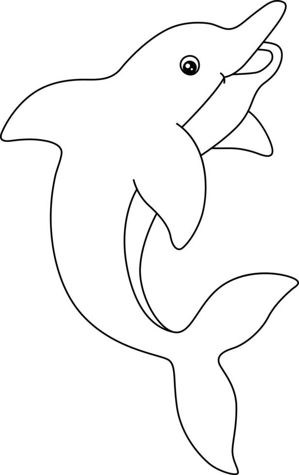 Dolphin Coloring Page Isolated for Kids vector