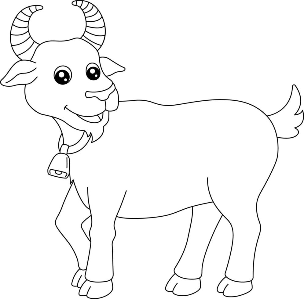 Goat Coloring Page Isolated for Kids vector