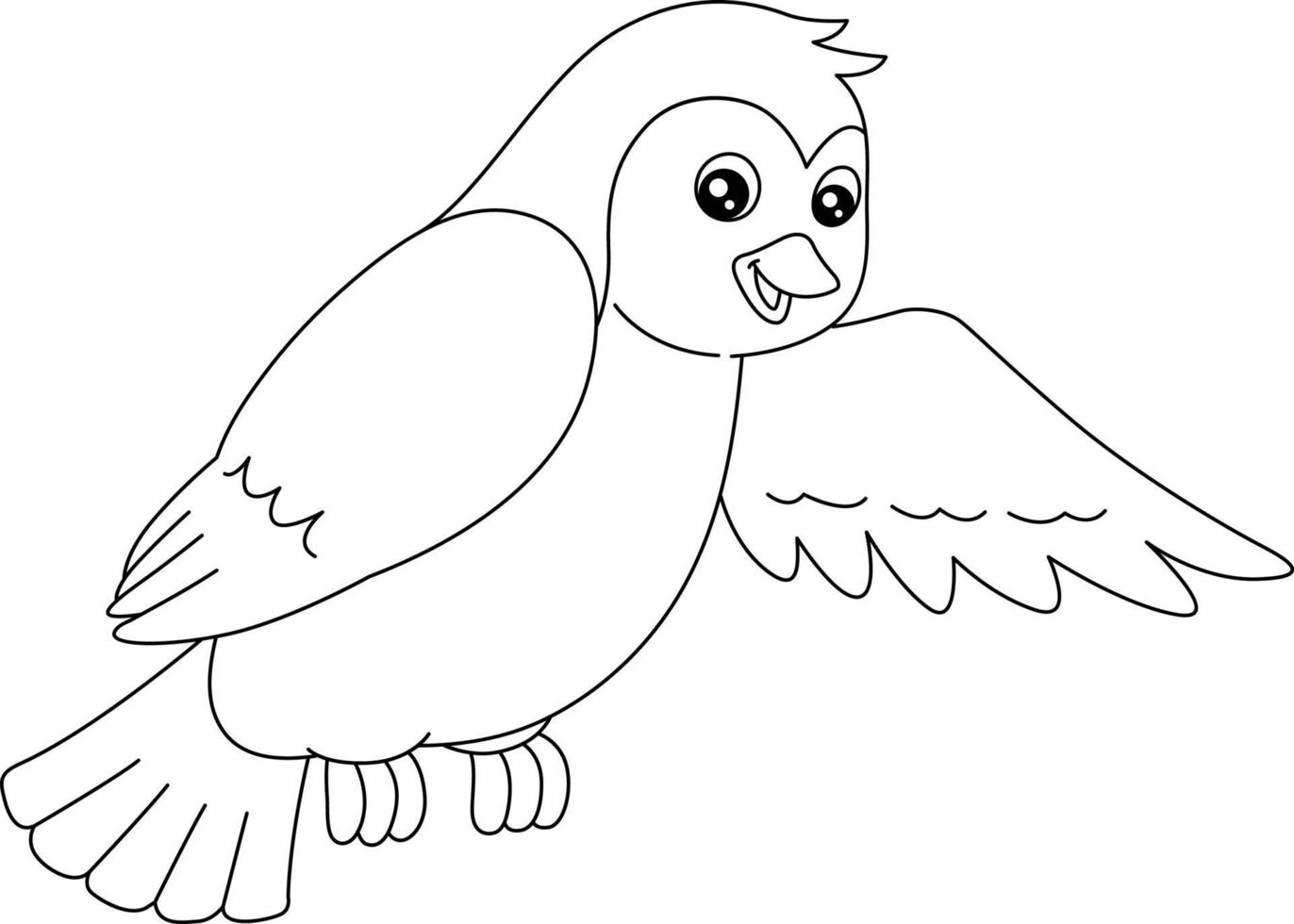 Bird Coloring Page Isolated for Kids vector