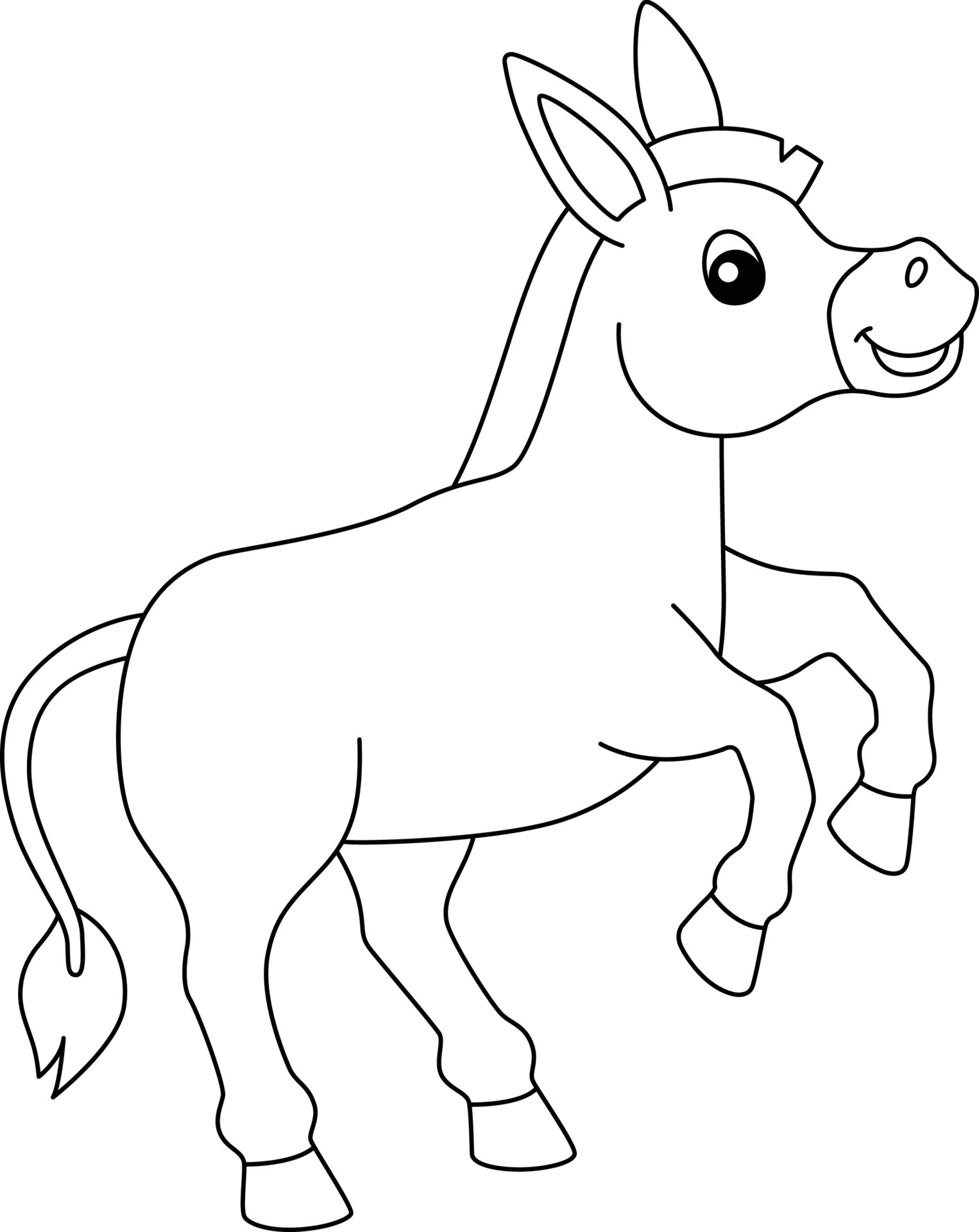 Donkey Coloring Page Isolated for Kids 5163239 Vector Art at Vecteezy