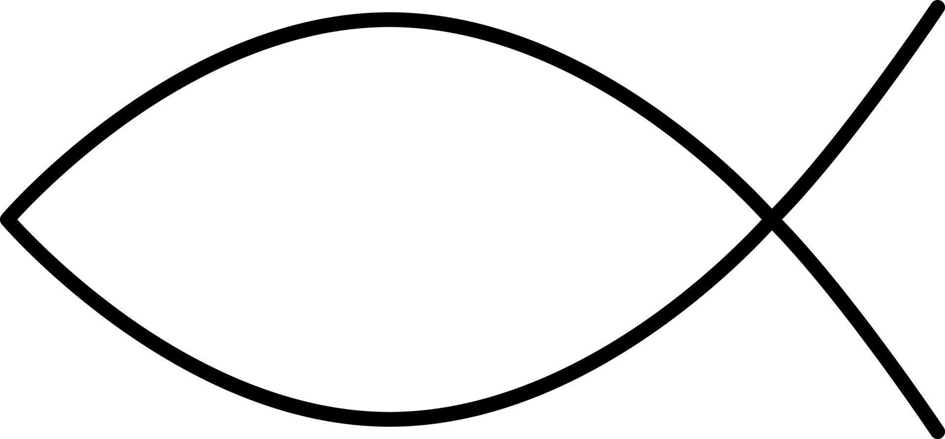 Jesus Fish Outline Icon Vector