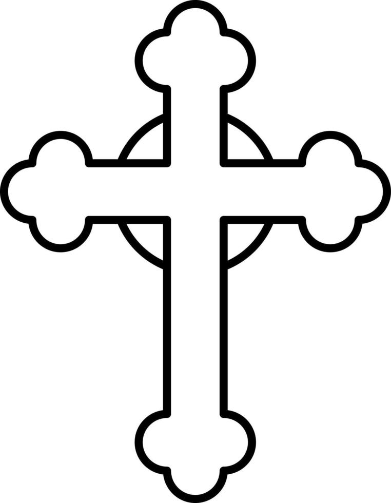 Jesus Cross Outline Icon Vector