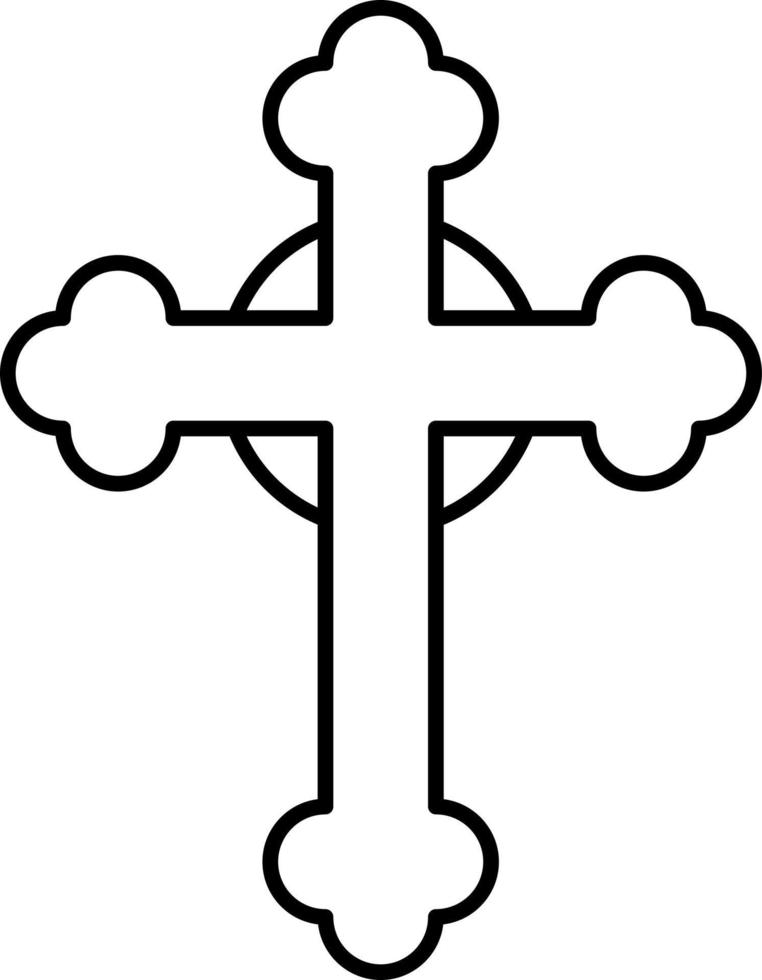 vector de icono de contorno de cruz de jesús