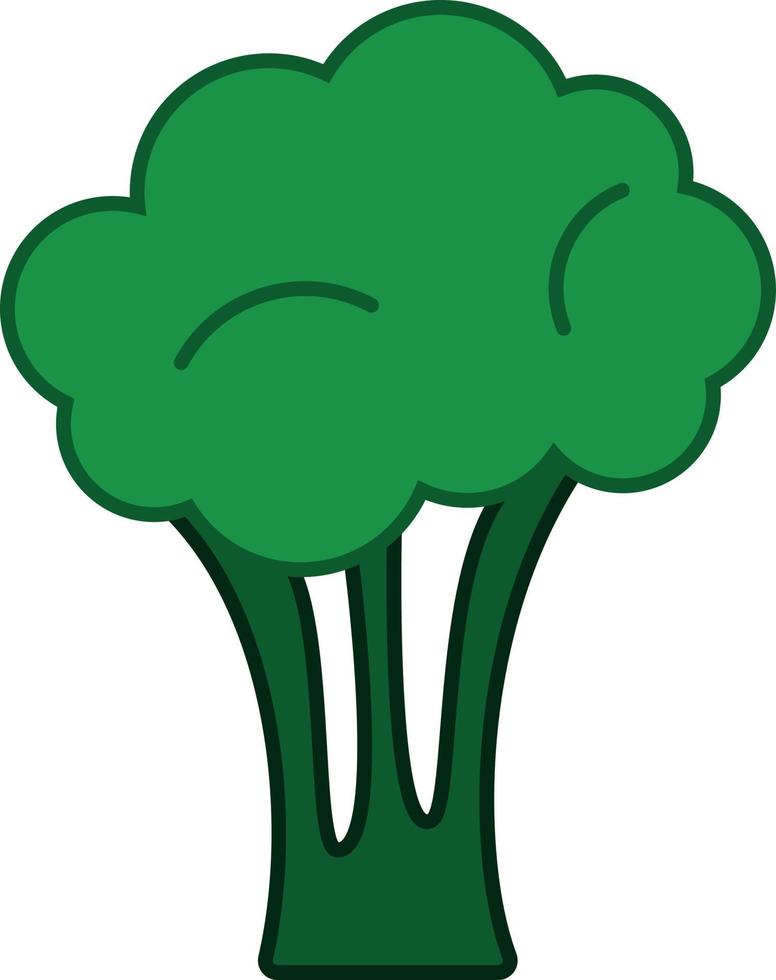 Broccoli Filled Outline Icon Vegetable Vector