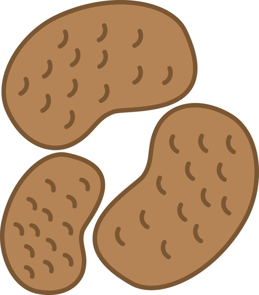 Potato Filled Outline Icon Vegetable Vector
