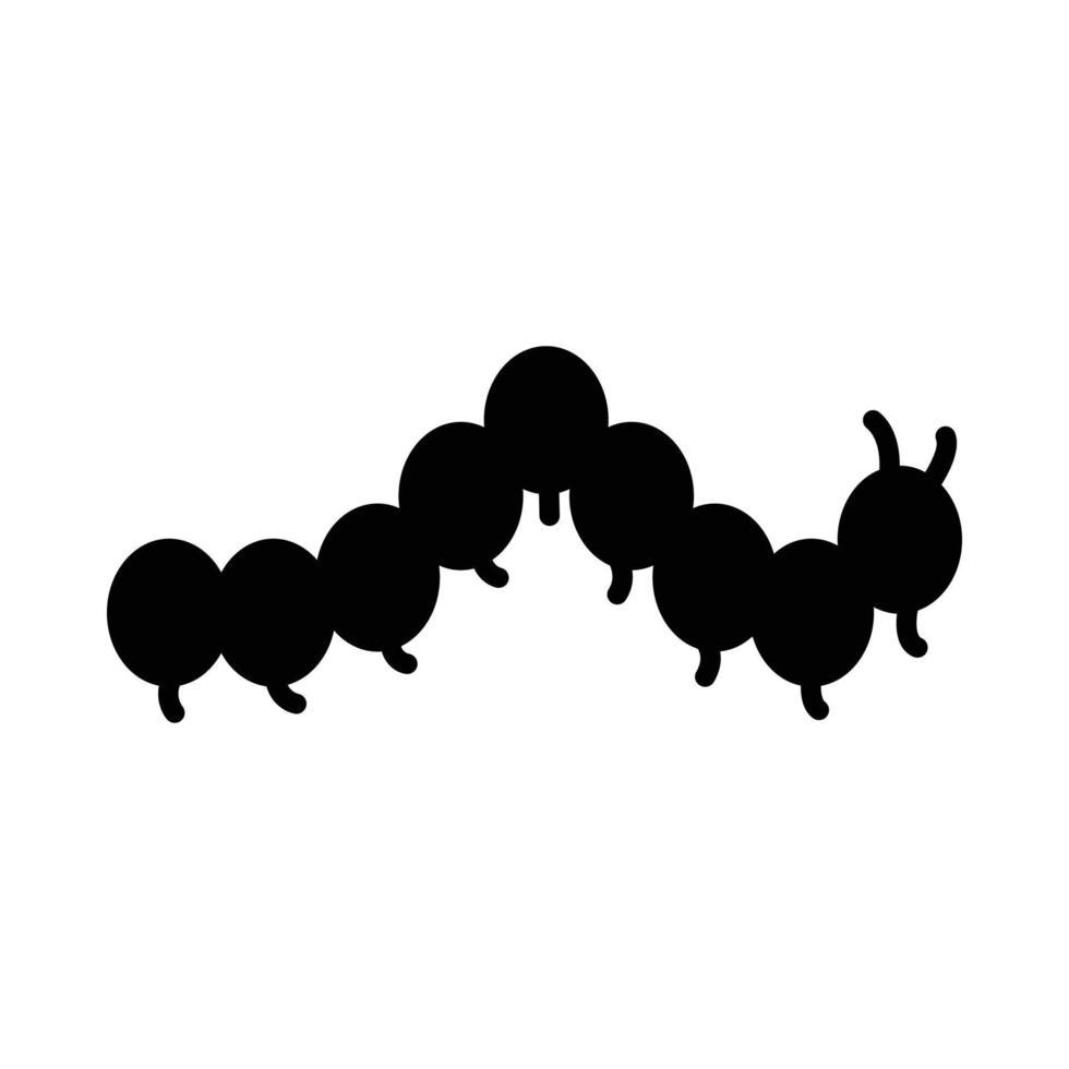Caterpillar Glyph Icon Animal Vector
