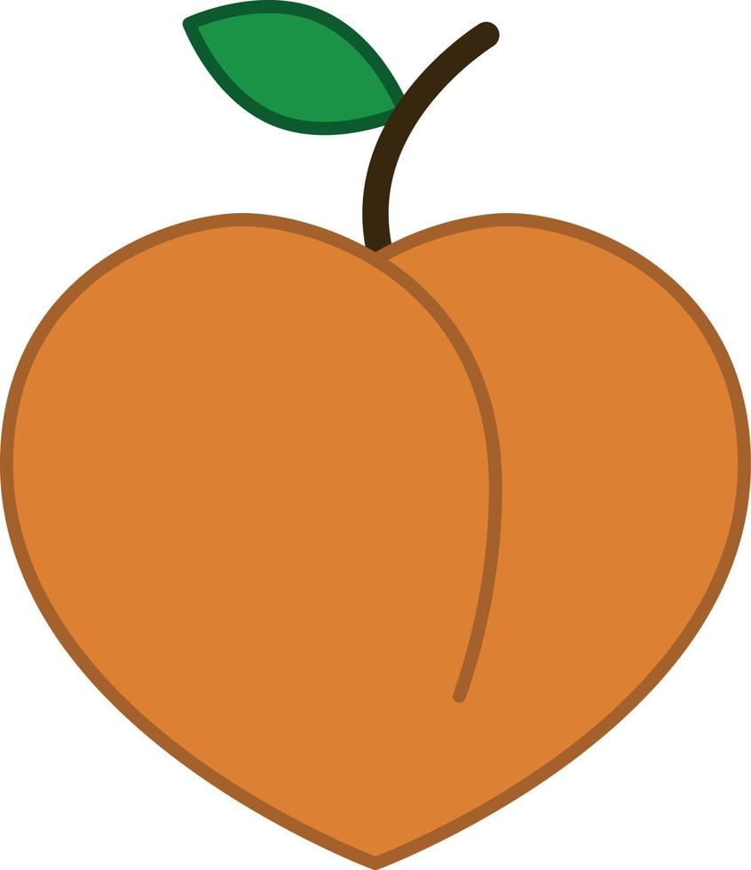 Peach Filled Outline Icon Vegetable Vector