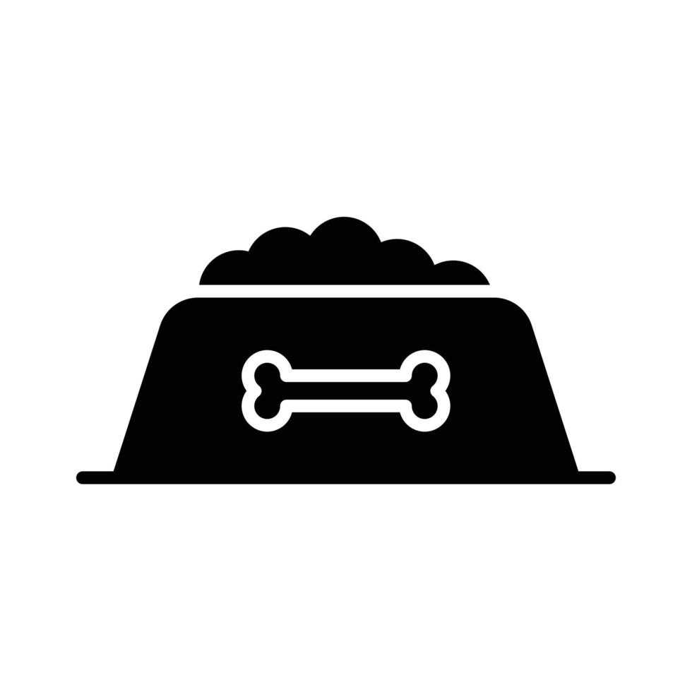 Dog Bowl Glyph Icon Vector