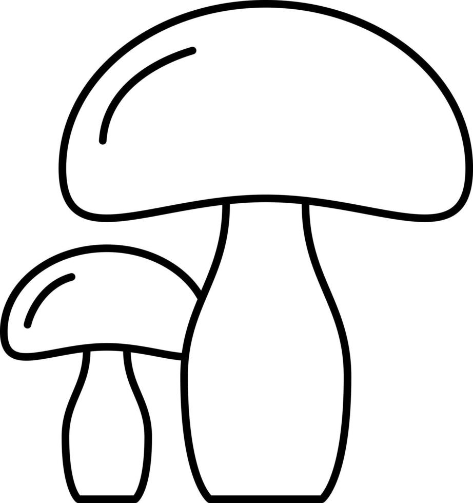 Mushroom Outline Icon Fruit Vector