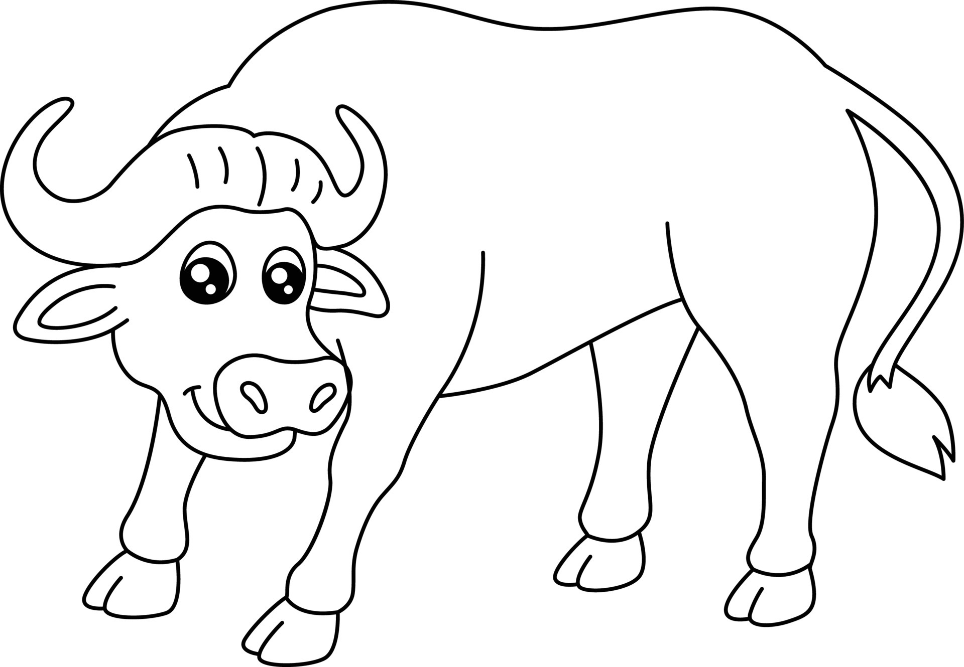Buffalo Coloring Page Isolated for Kids 5163273 Vector Art at Vecteezy