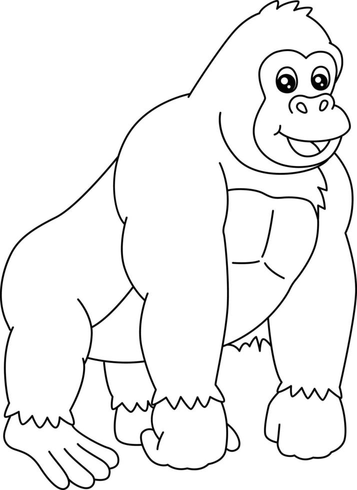 Gorilla Coloring Page Isolated for Kids vector