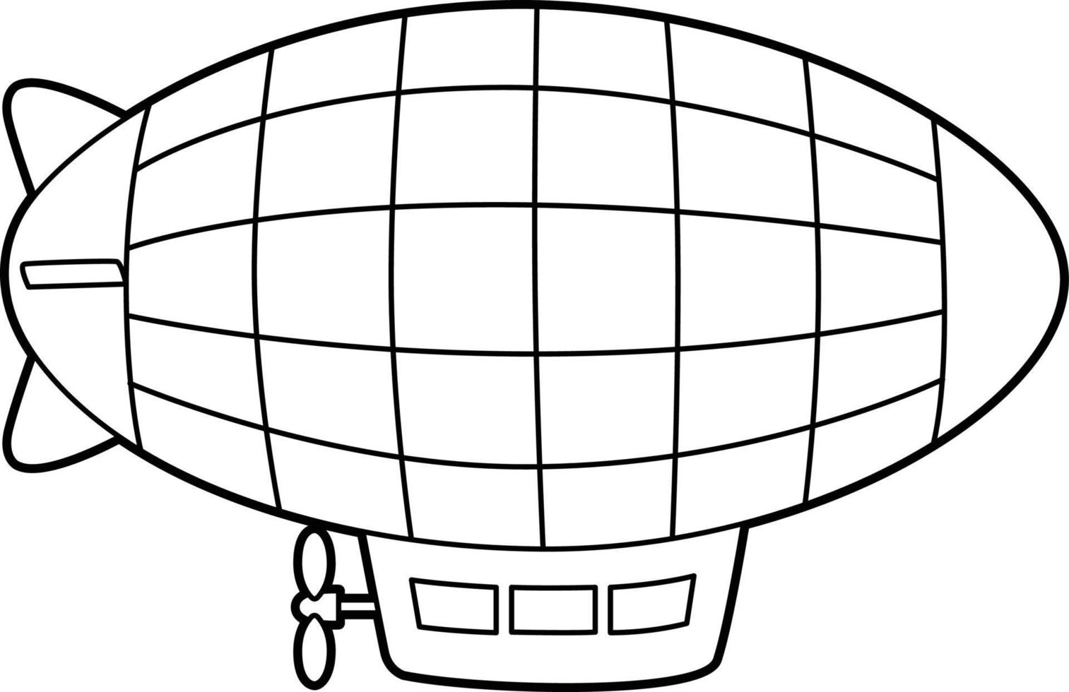 Zeppelin página para colorear aislado para niños vector