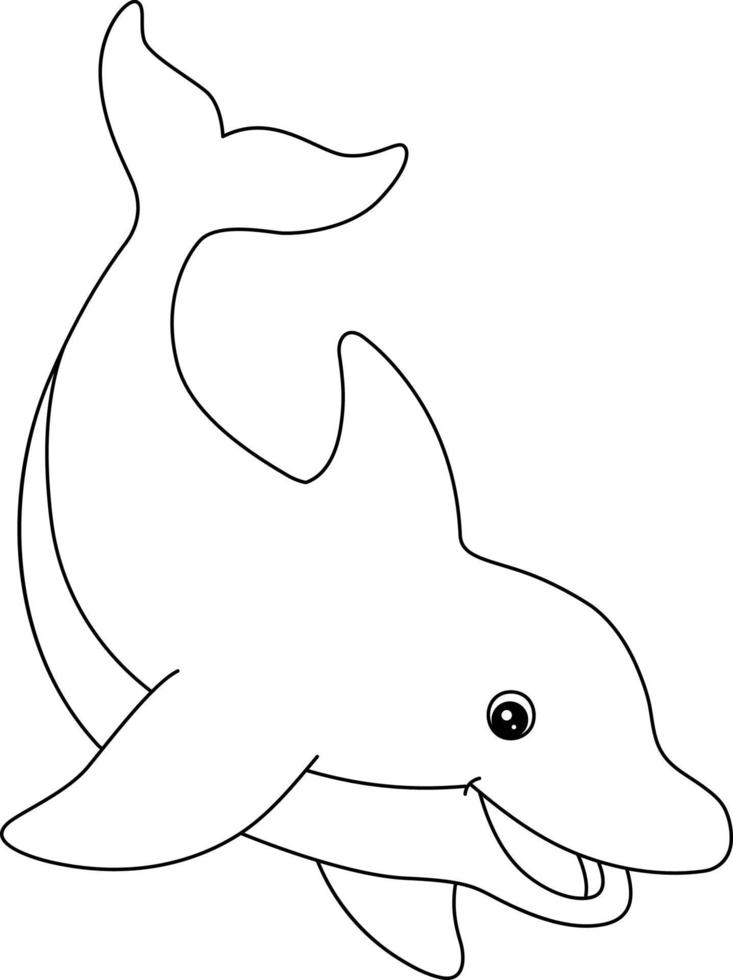 Dolphin Coloring Page Isolated for Kids vector