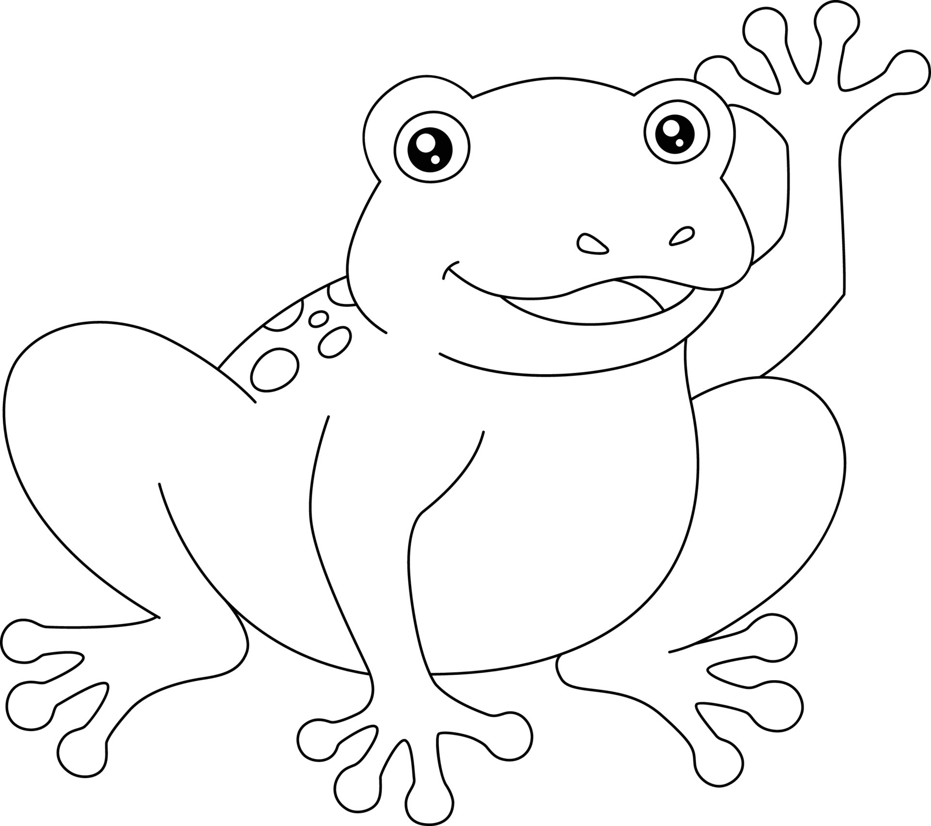Frog Coloring Page Isolated for Kids 20 Vector Art at Vecteezy