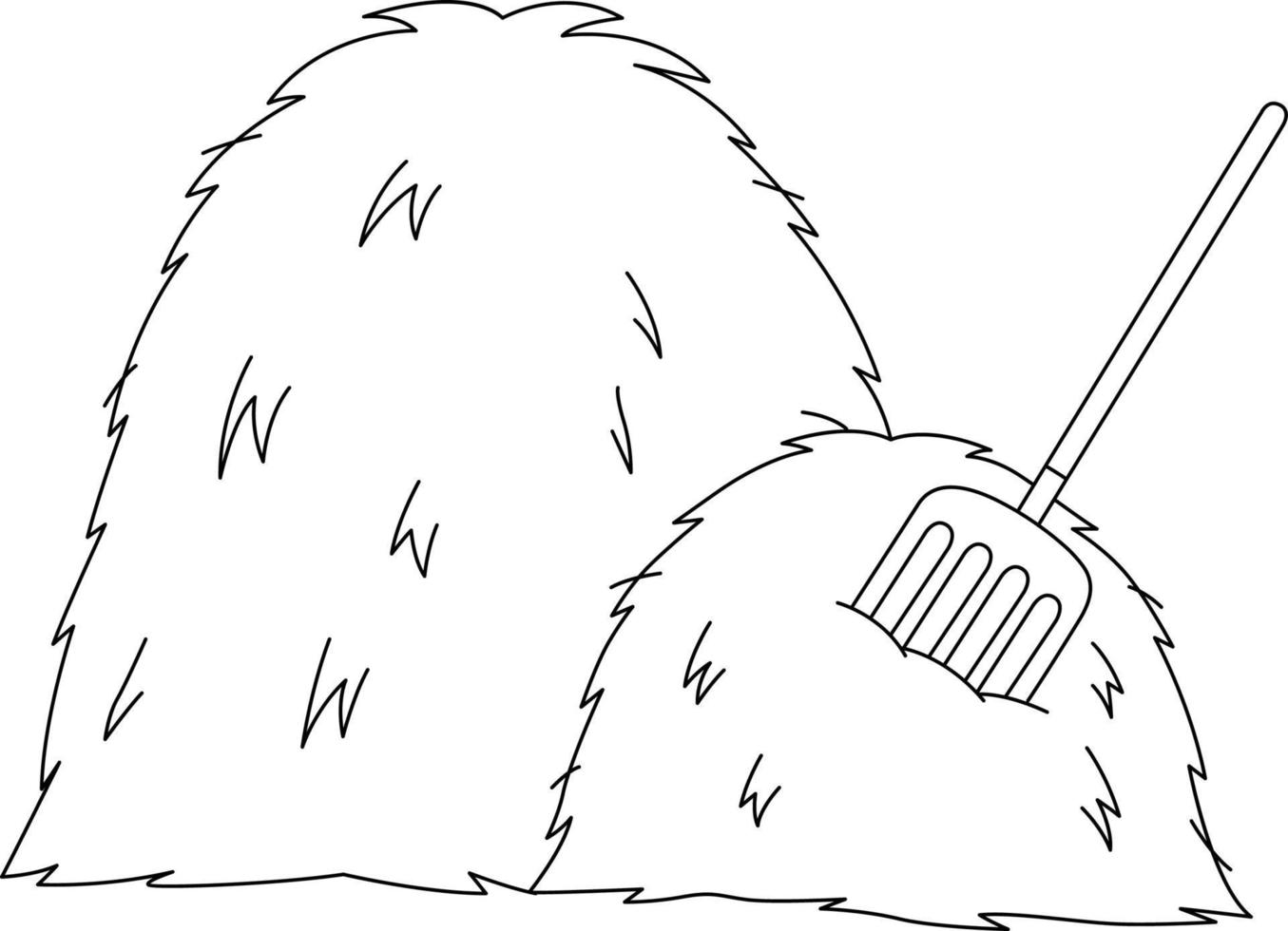 Haystack Coloring Page Isolated for Kids vector