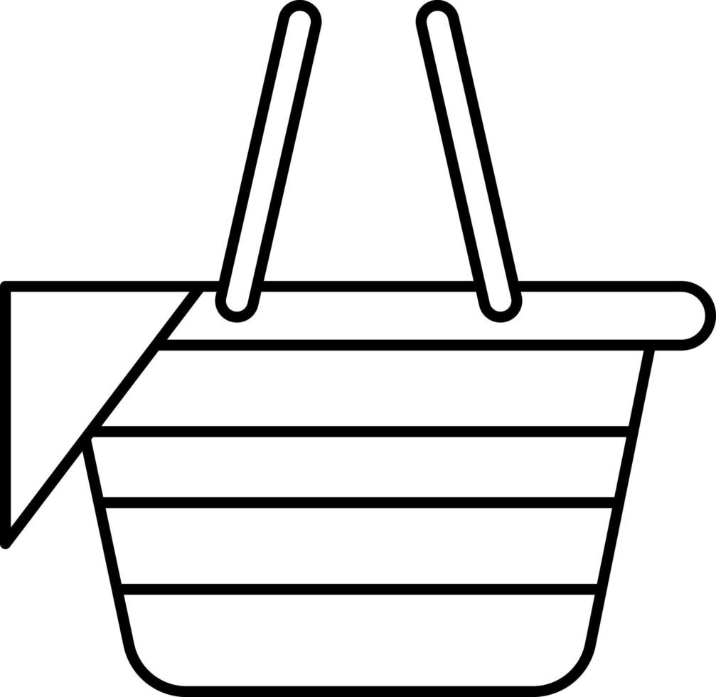 Picnic Basket Outline Icon Vector