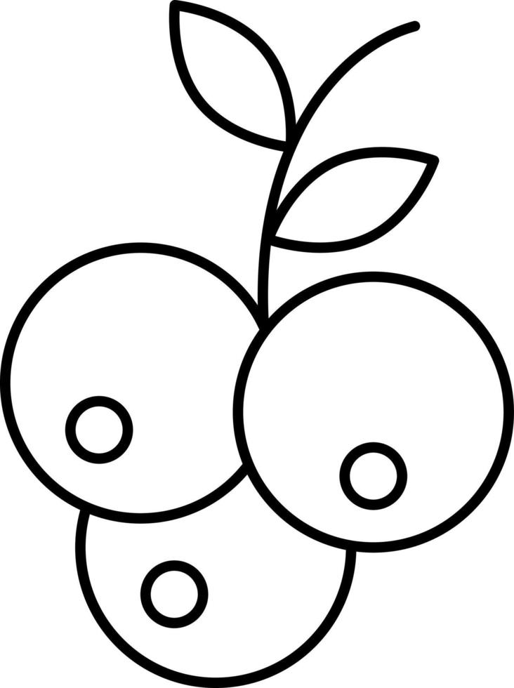 vector de fruta de icono de contorno de arándano