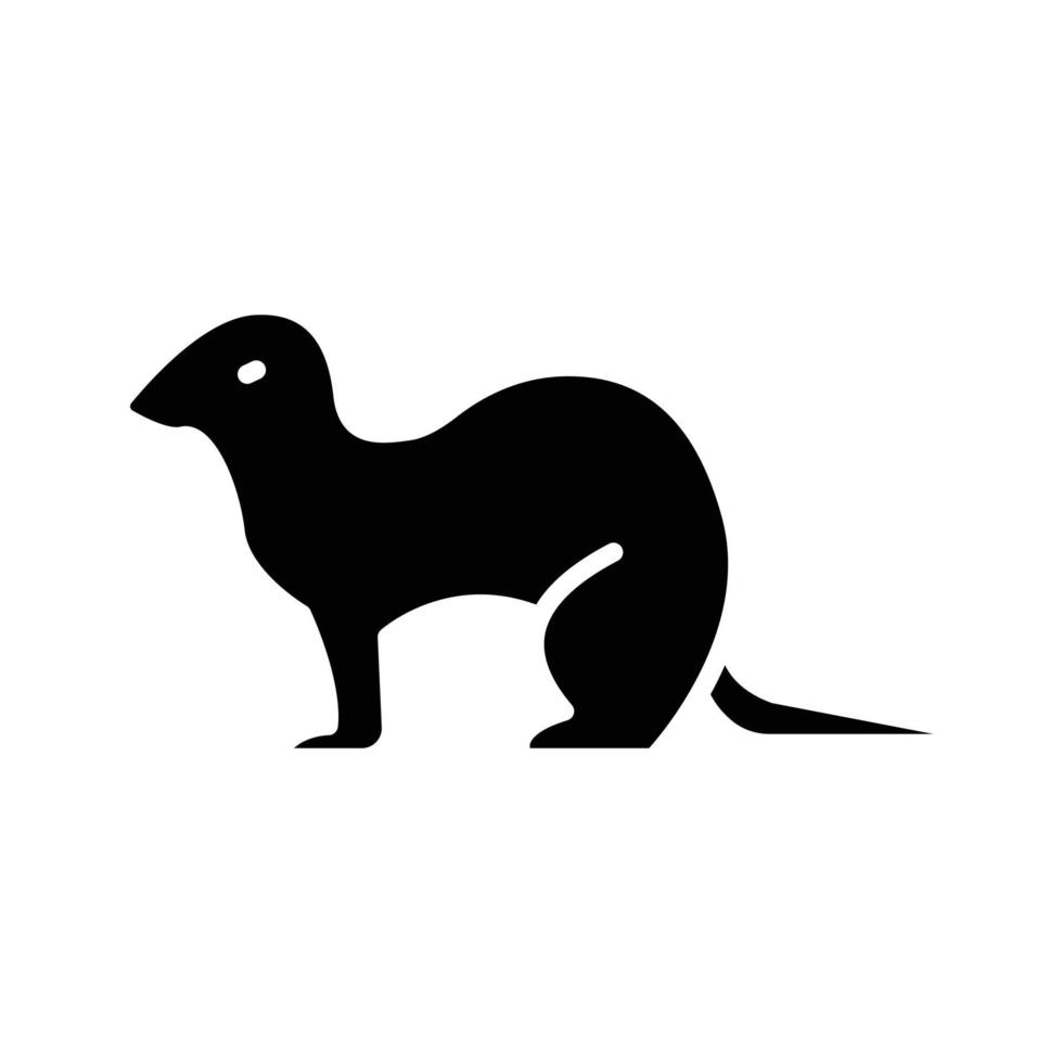 Ferret Glyph Icon Animal Vector
